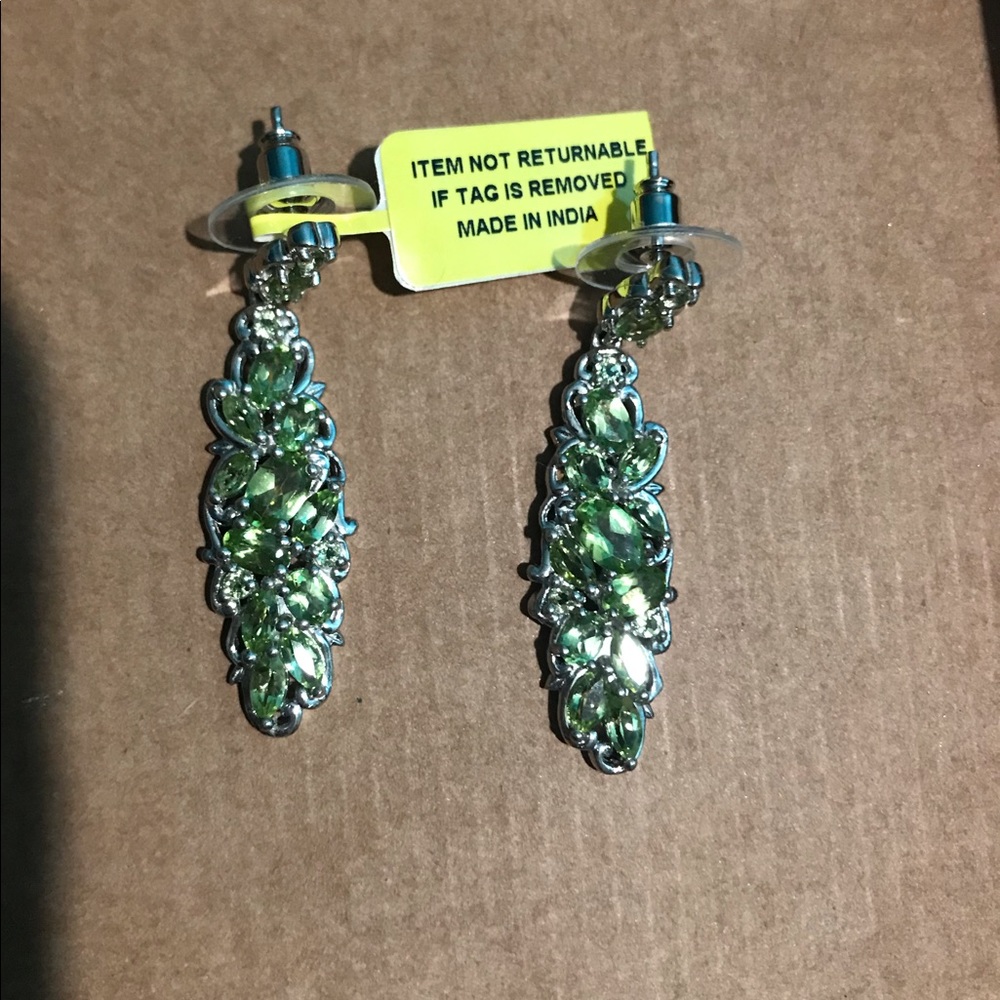 NWT❗️Green & Silver earrings